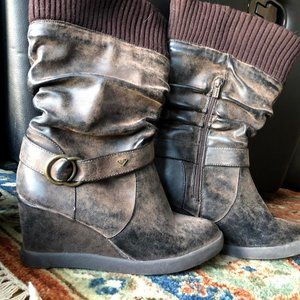 Roxy Brown "Leather" Presley Wedge Boot